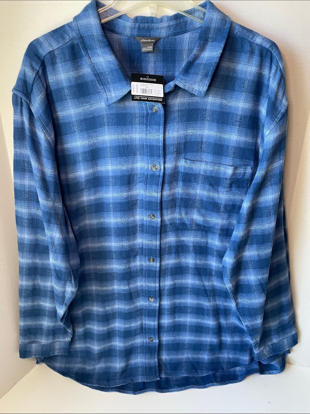 Eddie Bauer Women's Size 2X Flannel Button Down Top NWT
